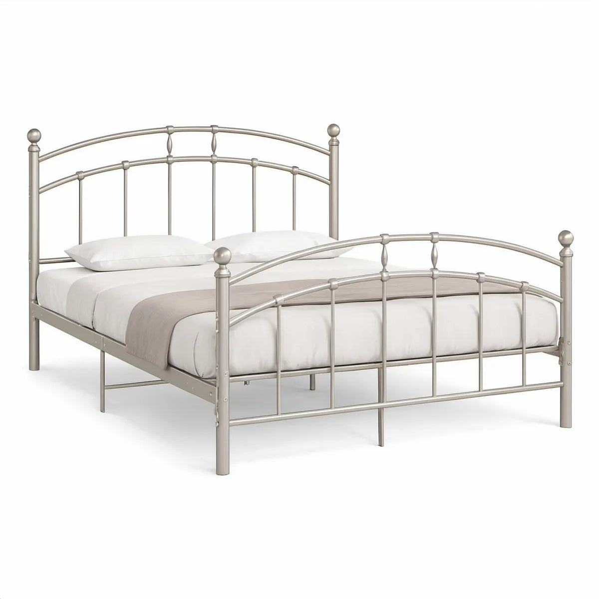 Metall-Doppelbett 160 x 200 cm, Silber