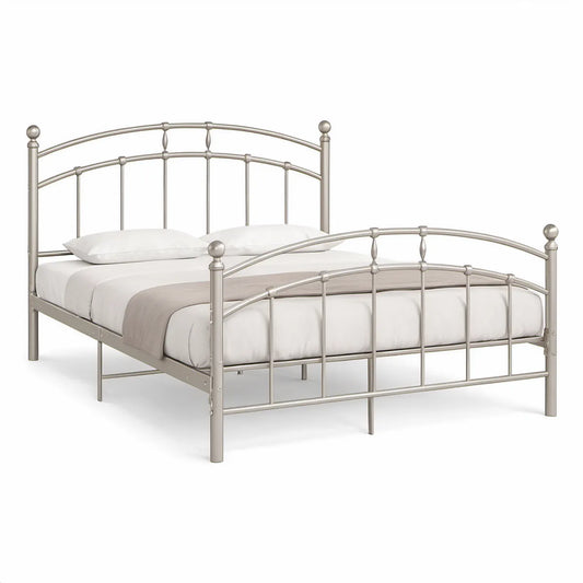 Metall-Doppelbett 160 x 200 cm, Silber