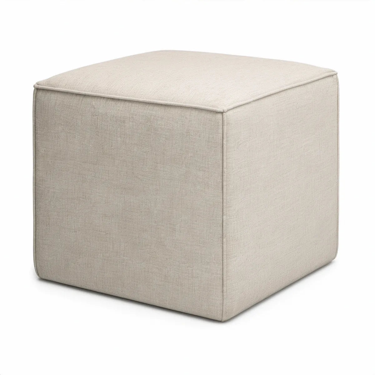 Quadratischer Polsterhocker Beige 50 x 50 x 45 cm