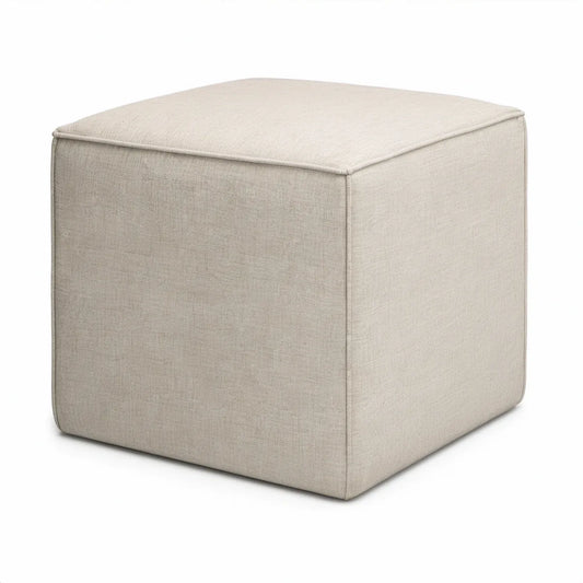 Quadratischer Polsterhocker Beige 50 x 50 x 45 cm